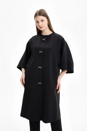 کلاه و ابایا مشکی زنانه بافتنی Aker - کد 803863844