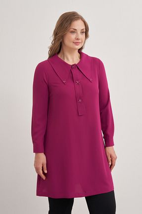 تونیک حجاب بنفش زنانه بافتنی Aker - کد 852827968