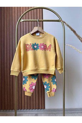 ست بالاتنه و پائین تنه زرد بچه گانه بافتنی nestkidss - کد 874064697