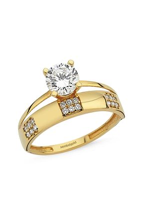 انگشتر طلا سفید زنانه 8 عیار Sembol Gold - کد 48208391