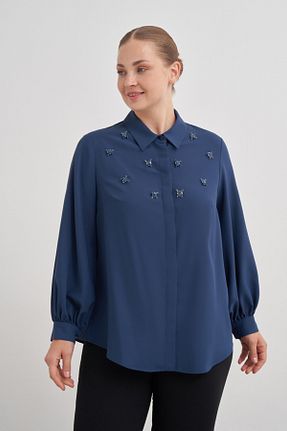 بلوز حجاب آبی زنانه رگولار Aker - کد 852667094