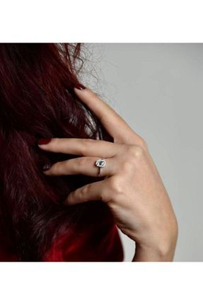 انگشتر طلا سفید زنانه 8 عیار Sembol Gold - کد 48204317