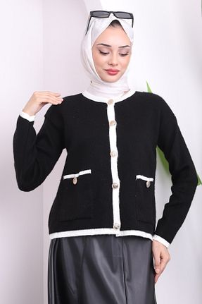 رویه حجاب مشکی زنانه مخلوط پلی استر İmajButik - کد 874074424