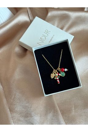 گردنبند استیل ( فولاد ) قرمز زنانه استیل (فولاد) Nour Co - کد 874096353