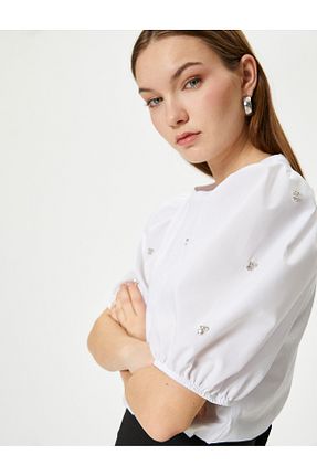 تیشرت نباتی زنانه رگولار Koton - کد 814052179