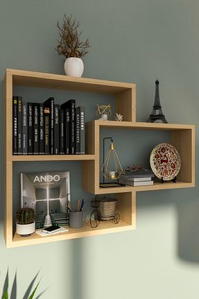 قفسه دیواری قهوه ای 80 سانتی متر İda Wooden - کد 874098545