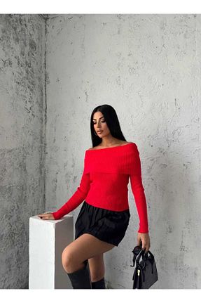 رویه حجاب قرمز زنانه پشمی dshee woman - کد 874102255