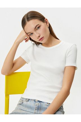تیشرت نباتی زنانه یقه دوچرخه Koton - کد 788593951