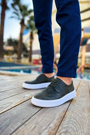 کفش اسنیکر خاکی مردانه بند دار Chekich - کد 695690071