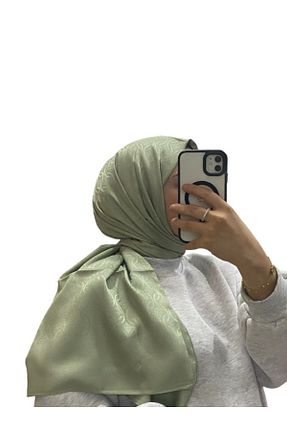 روسری سبز کرپ ساتن ابریشم LOSYANA - کد 874153891