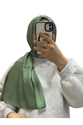 روسری سبز کرپ ساتن ابریشم LOSYANA - کد 874153838