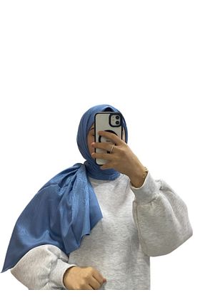 روسری سرمه ای کرپ ساتن ابریشم LOSYANA - کد 874153837