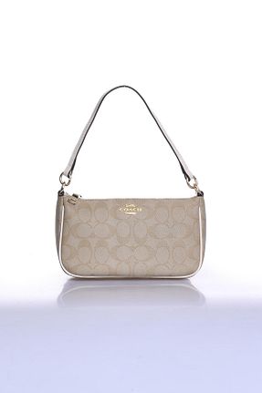 کیف دوشی بژ زنانه چرم مصنوعی Coach - کد 732122009