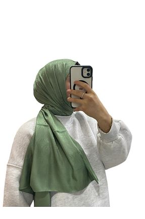 روسری سبز کرپ ساتن ابریشم LOSYANA - کد 874153838