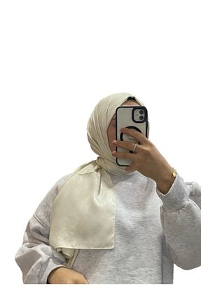 روسری نباتی کرپ ساتن ابریشم LOSYANA - کد 874153850