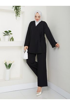 ست بالاتنه و پائین تنه مشکی زنانه بافت MODA MAÇKA PARK - کد 873960681