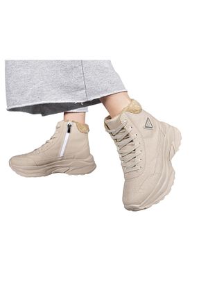 بوت برفی بژ زنانه چرم مصنوعی Farina - کد 783510286
