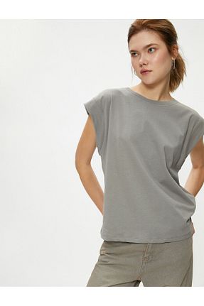 تیشرت طوسی زنانه رگولار Koton - کد 793890990