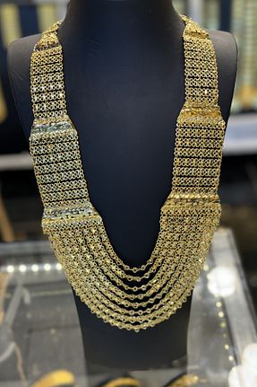 گردنبند جواهر زرد زنانه روکش طلا miraliza - کد 874237531
