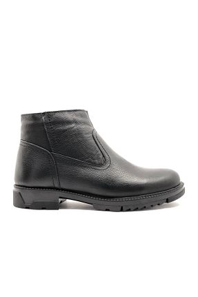 بوت / نیم بوت مشکی مردانه چرم خالص Evojean - کد 879009176
