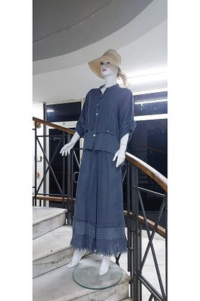 ست بالاتنه و پائین تنه طوسی زنانه بافتنی Bohem Stil - کد 874294378