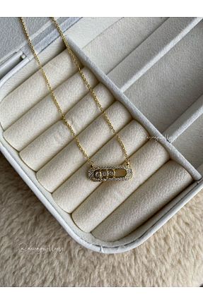 گردنبند استیل ( فولاد ) طلائی زنانه استیل ضد زنگ ASNA JEWELLERY - کد 874350169