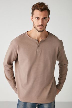 سوئیشرت قهوه ای مردانه ساده GRIMELANGE - کد 381856684