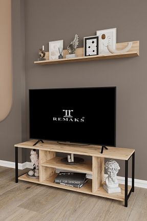 میز و پایه تلویزیون قهوه ای فلزی Remaks - کد 874367793