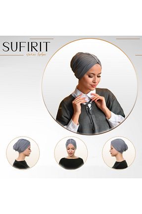 روسری طوسی پلی استر Sufirit - کد 874367253