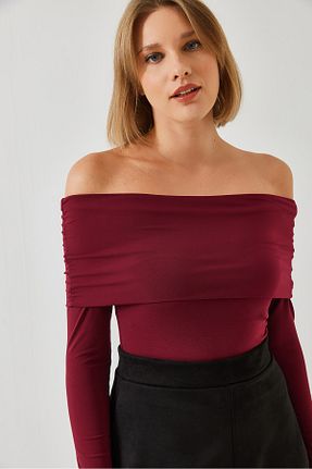بلوز زرشکی زنانه ساده Bianco Lucci - کد 874373800