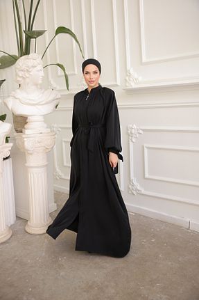 کلاه و ابایا مشکی زنانه پنبه ای Nissra - کد 785991418