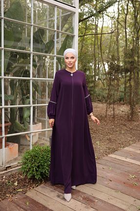 کلاه و ابایا بنفش زنانه پنبه ای Nissra - کد 788370200
