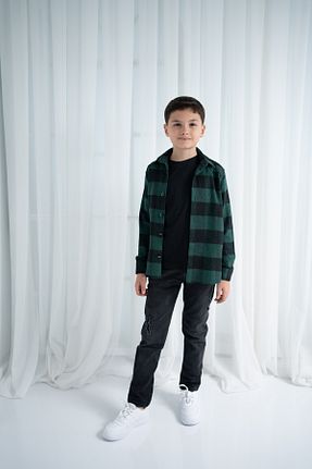 پیراهن سبز بچه گانه اسلیم فیت SENİOR - کد 869531138