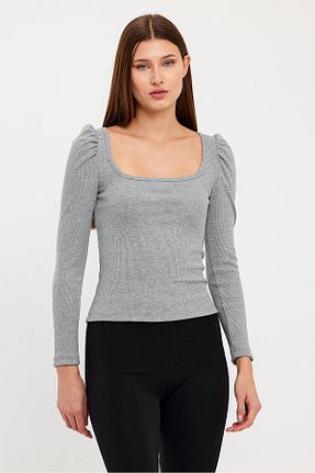بلوز طوسی زنانه ساده CrazyShopping - کد 874395552