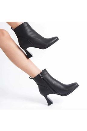 بوت / نیم بوت مشکی زنانه چرم مصنوعی haspino - کد 874395570