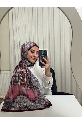 شال زرشکی زنانه ابریشم Touch - کد 874405774