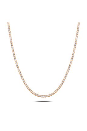 گردنبند نقره صورتی زنانه 925 عیار Çakıl Jewelry - کد 874587083