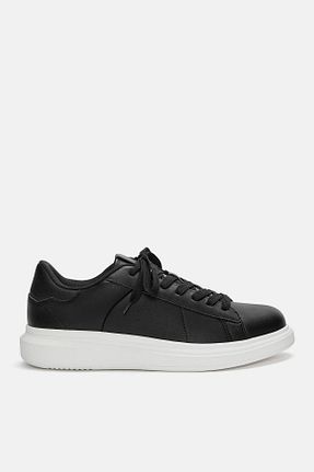 کفش اسنیکر مشکی مردانه چرم اصل Pull & Bear - کد 874603703