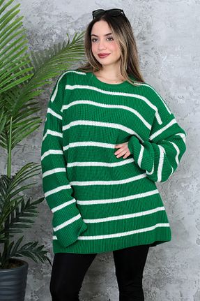 پلیور سبز زنانه اورسایز ATEMODAA - کد 874604820
