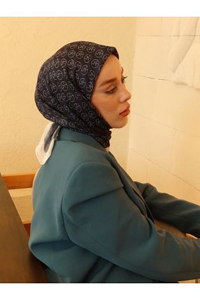 روسری سرمه ای پنبه پلی استر Şehr i sultan - کد 874604645