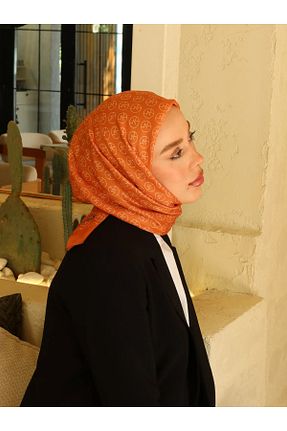 روسری نارنجی پنبه پلی استر Şehr i sultan - کد 874604602