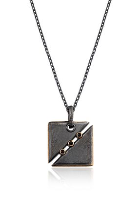 گردنبند نقره مشکی زنانه 925 عیار Ronada Diamond - کد 874624578