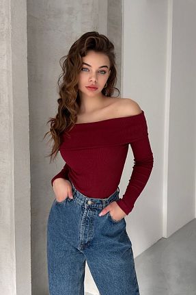 بلوز زرشکی زنانه رگولار New Now - کد 874628006