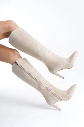چکمه بژ زنانه چرم مصنوعی FGZY Shoes - کد 874705022