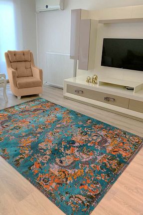 فرش رنگی قابل شستشو Bordo Halı - کد 788367904
