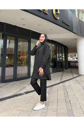 ست بالاتنه و پائین تنه مشکی زنانه بافت Hare Butik - کد 874749789