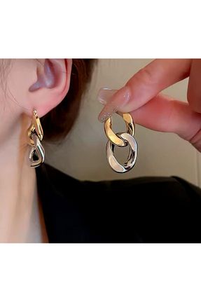 گوشواره استیل (فولاد) طلائی زنانه استیل (فولاد) YASİN TOPÇU - کد 874768305