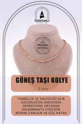 گردنبند جواهر نارنجی زنانه سنگ طبیعی OSMANLI DOĞAL TAŞ - کد 284028314