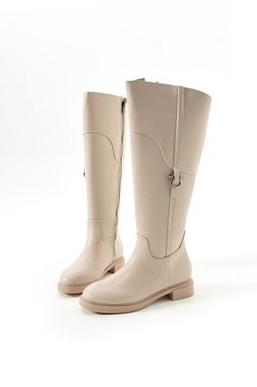 چکمه بژ زنانه پاشنه کوتاه (1 - 4 سانتی متر) Gökçe Shoes - کد 874775351