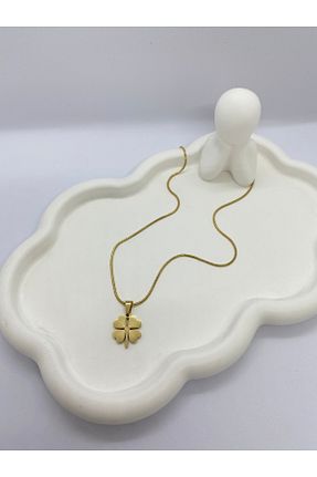گردنبند استیل ( فولاد ) زرد زنانه استیل ضد زنگ Lucky BE Collection - کد 874784357